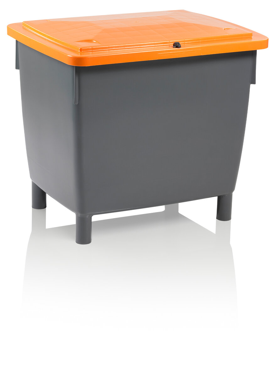 400 Litre grey lid orange