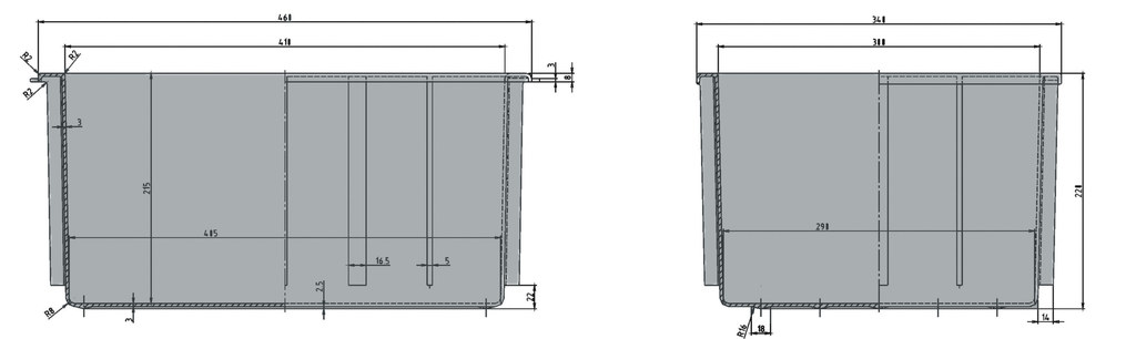 Transport container 25 l technical drawing